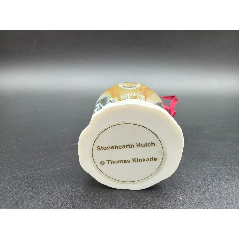 Thomas Kinkade Stonehearth Hutch 1999 Mini Snow Globe Christmas Ornament 3”